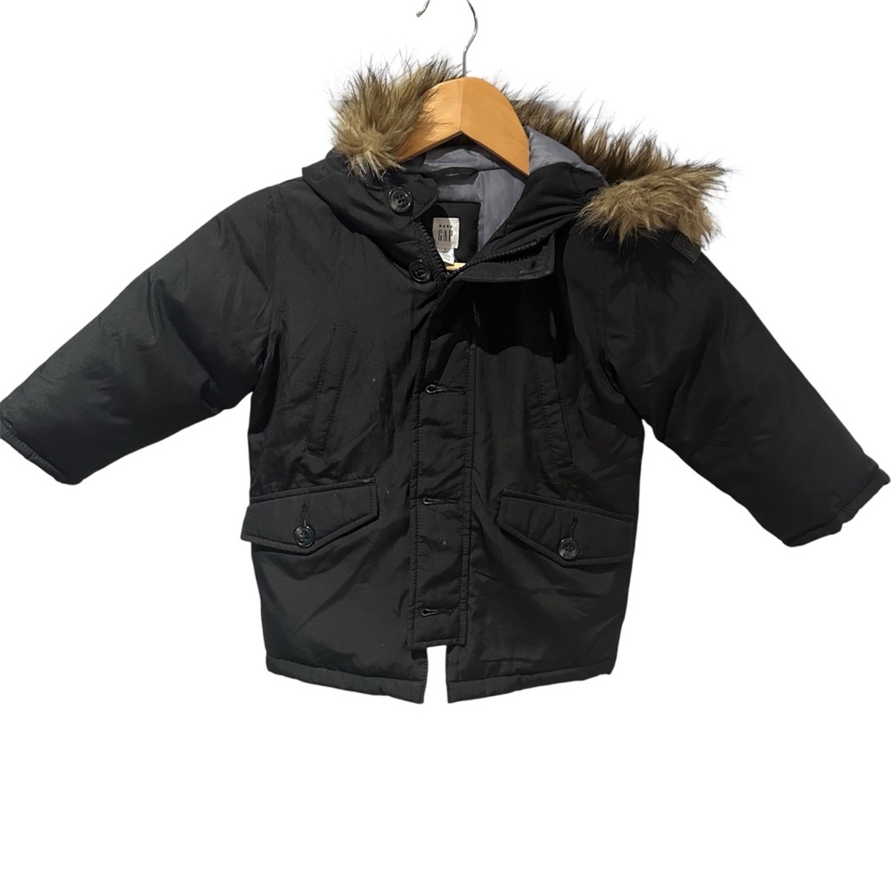 BABY GAP Baby Boys NEW Sz‎ 2T Black Warmest Snorkel Jacket Coat